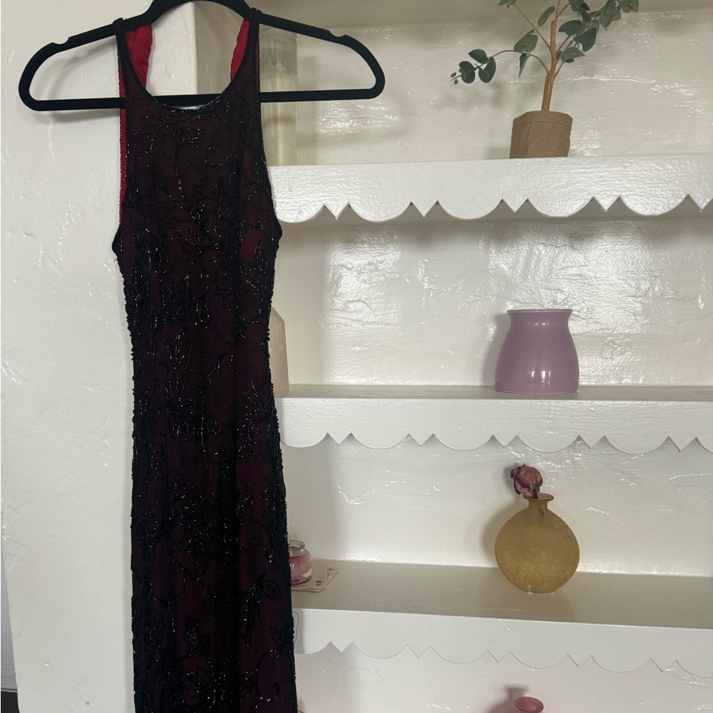 Beaded blackless vintage dress
